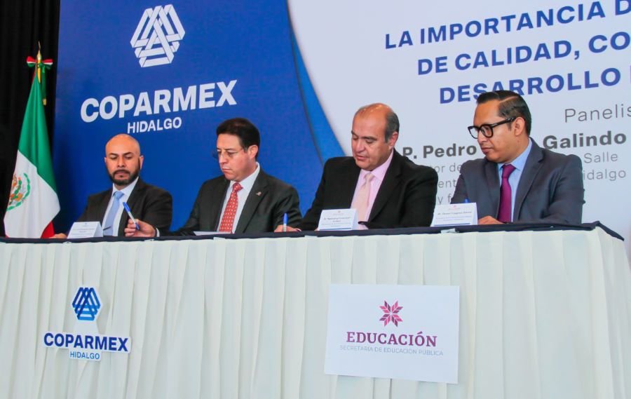 Signan Convenio SEPH y COPARMEX Para Beneficiar a Jóvenes de Educación Superior