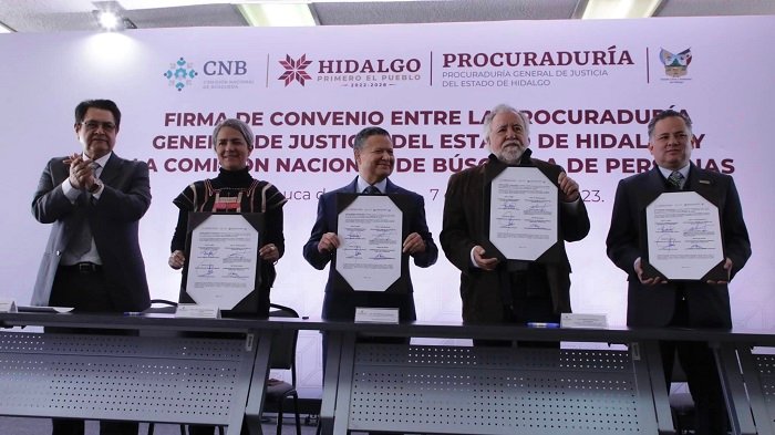 Firman la PGJEH y  la Comisión Nacional de Búsqueda de la SEGOB que Destina 24 Millones de Pesos a Hidalgo