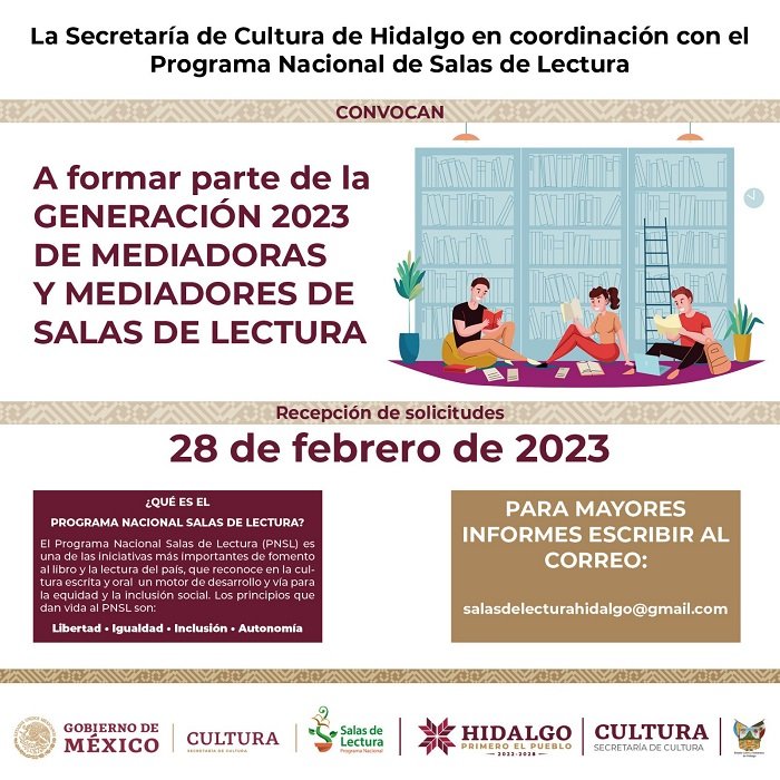 Invita Secretaría de Cultura a Diplomado en Mediación Lectora