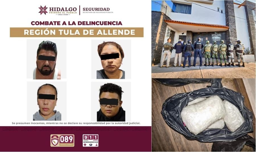 Desarticulan Centros de Almacenamiento y Distribución de Drogas en la Región de Tula de Allende; Hay Cuatro Detenidos